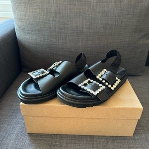 Zagig & voltaire black leather sandals